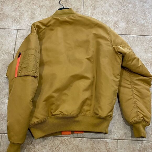Jordan Flight MA-1 Reversible Men's Bomber Jacket mustard color size Large - Picture 4 of 6